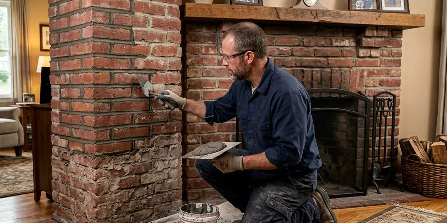 Repointing Brick Fireplace Old Bridge