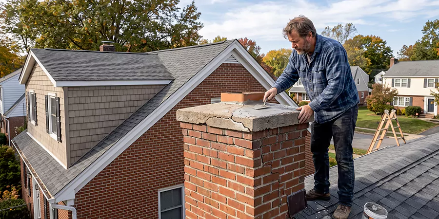 Brick Chimney Crown Repair Old Bridge