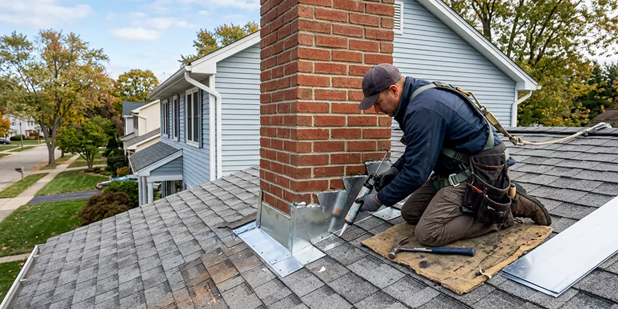 Roof and Chimney Flashing Leak Repair Old Bridge