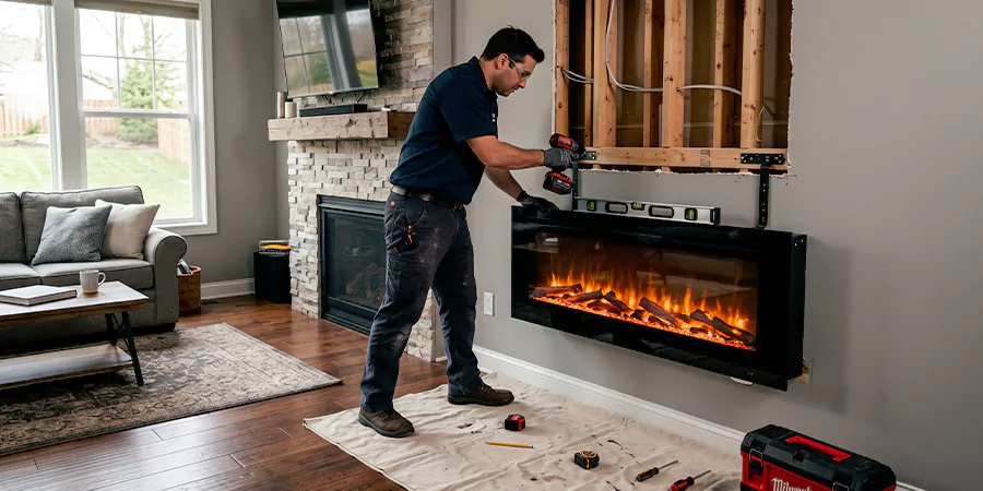 Fake Fireplace and Faux Insert Installation Old Bridge