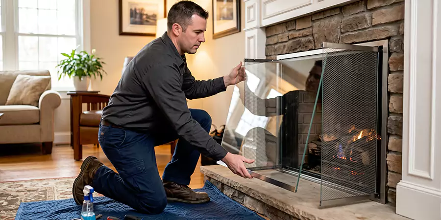 Fireplace Glass Panel and Screen Installation Old Bridge