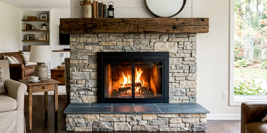 Modern and Farmhouse Fireplace Makeover Old Bridge