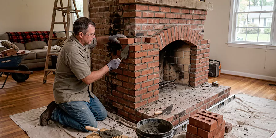 Rebuild Stone Fireplace Old Bridge