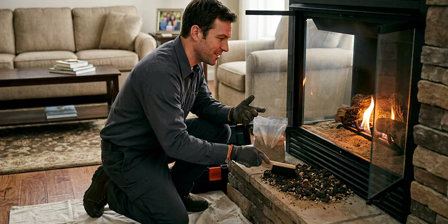 Sand and Embers for Gas Fireplace Old Bridge