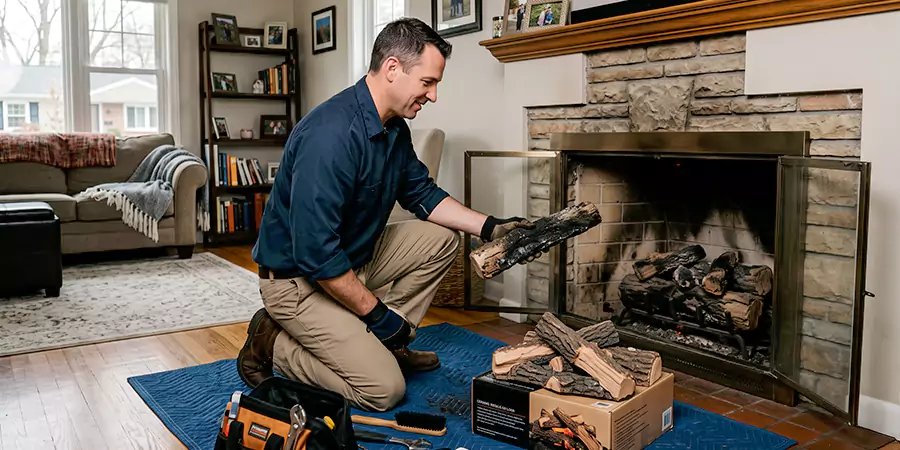 Replacing Gas Fireplace Logs Old Bridge